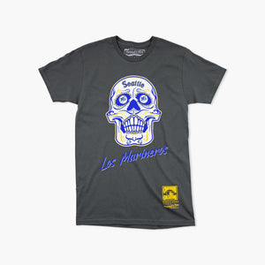 Seattle Mariners Charcoal Sugar Skull T-Shirt