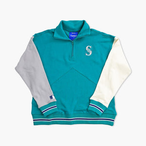 Seattle Mariners Terez Women's Northwest Teal Colorblock 1/4-Zip