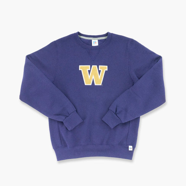 Washington Huskies "W" Chenille Purple Crewneck