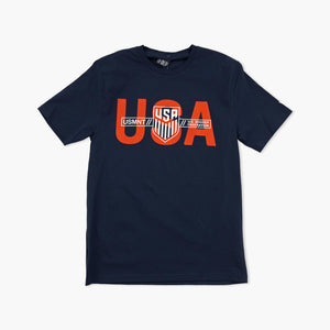 USA Navy Blue Soccer Federation History T-Shirt