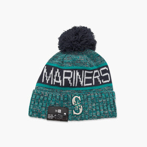 Seattle Mariners Teal Marled Cuff Pom Beanie