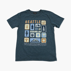 Puzzle Marine Blue Seattle Youth T-Shirt