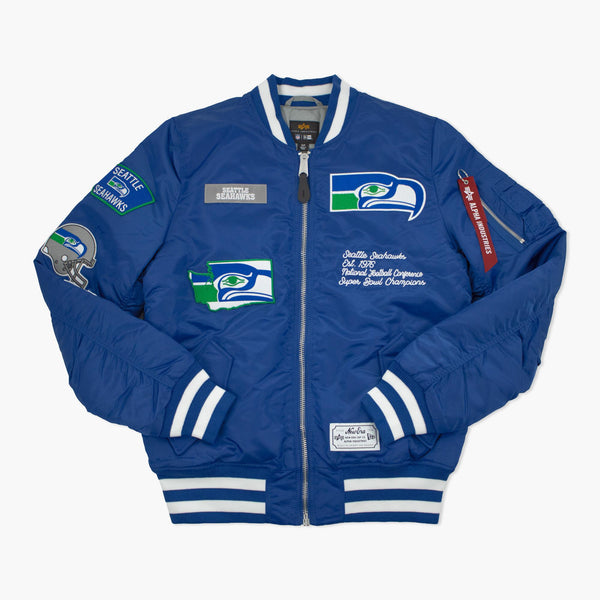 Seattle Seahawks Throwback Alpha Industries Bomber Jacket