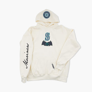 Seattle Mariners Waves & Roses Cream Hoodie