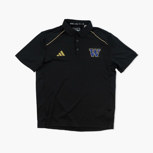 Washington Huskies Adidas Black Polo Shirt