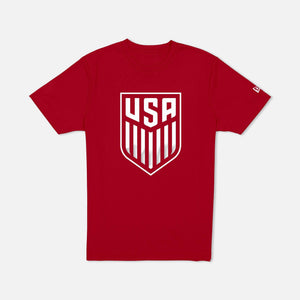US Soccer USMNT Scarlet Red Primary Logo T-Shirt
