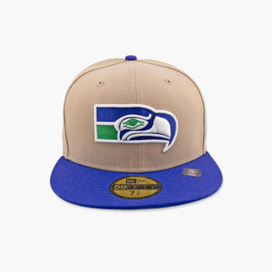 Seattle Seahawks Khaki/Royal Throwback Fitted Hat