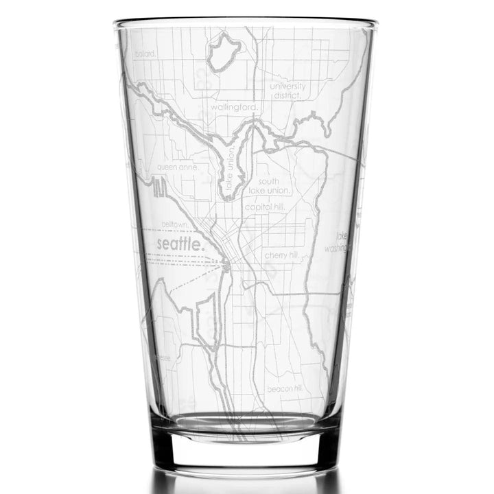 Seattle Map Pint Glass