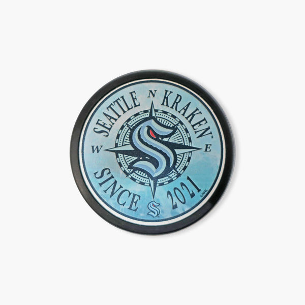 Seattle Kraken Nautical Compass Puck