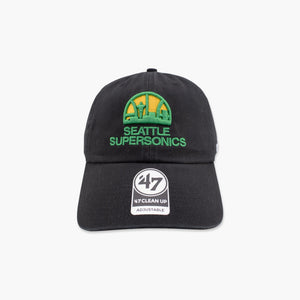 Seattle SuperSonics Black Skyline Clean Up Adjustable Hat