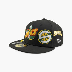 Seattle SuperSonics Black Logo History Fitted Hat