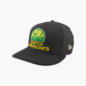 Seattle SuperSonics Black Stacked Skyline Snapback