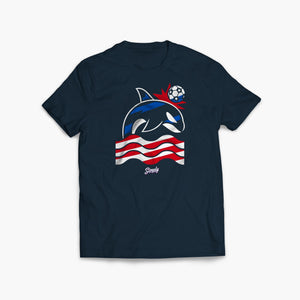 Wild Whale Stars and Stripes Navy T-Shirt