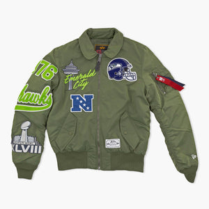 Seattle Seahawks New Era Alpha Industries 2026 XGR Bomber Jacket