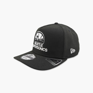 Seattle SuperSonics Skyline Black and White A-Frame Snapback