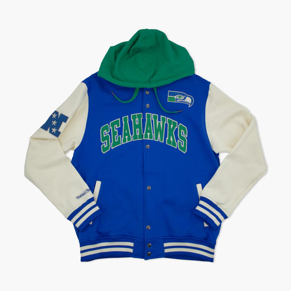 Seattle Seahawks Courtside Fleece Button Up Hoodie