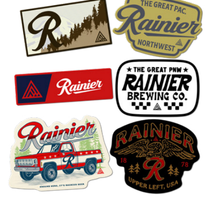 Rainier Beer Stickers 2025