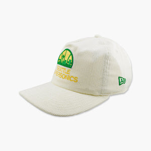 Seattle SuperSonics Chrome Skyline Logo Corduroy Golfer Snapback