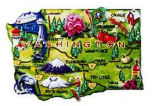 WA Map Art Poly Decal Magnet(H)