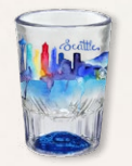 Watercolor Skyline Heavy Shot Glass