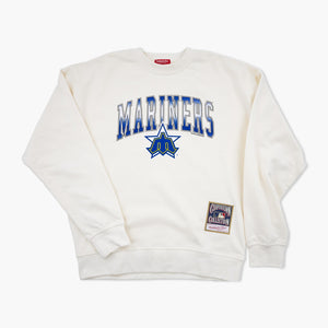 Seattle Mariners Cream Arch Stack Women's Crewneck