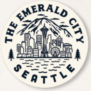 Emerald City Line Art Sticker