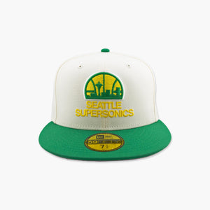 Seattle SuperSonics Chrome/Kelly Two-Tone Skyline Fitted Hat