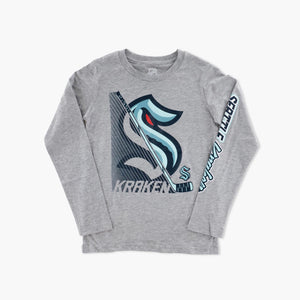 Seattle Kraken Split Speed Youth Long Sleeve T-Shirt