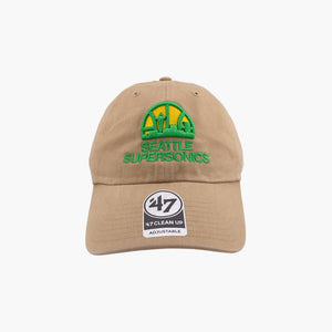 Seattle SuperSonics Khaki Skyline Clean Up Adjustable Hat