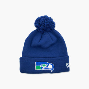 Seattle Seahawks Royal Blue Cuff Pom Beanie