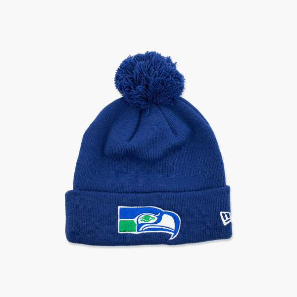Seattle Seahawks Royal Blue Cuff Pom Beanie