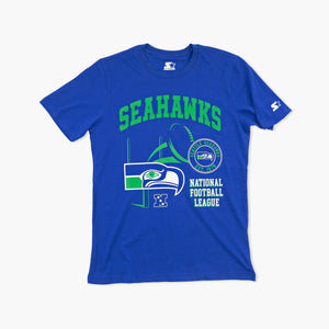 Seattle Seahawks Throwback Uprights Premium Applique T-Shirt