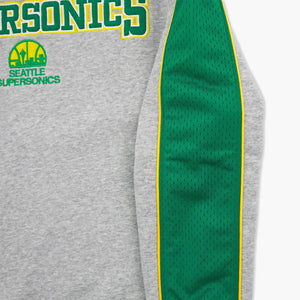Seattle SuperSonics Grey Skyline Mesh Panel Crewneck