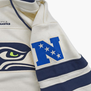 Seattle Seahawks Cream Split Zone Cornerback Pullover Hoodie