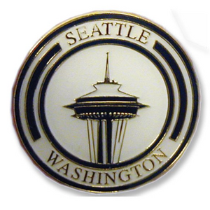 Space Needle Round Lapel Pin