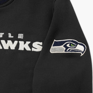 Seattle Seahawks Black Midnight Stripe Crewneck
