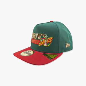 Seattle SuperSonics Green & Red Heritage Script Fitted Hat