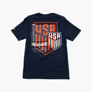 USA Navy Blue Soccer Federation History T-Shirt