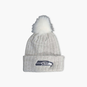 Seattle Seahawks Women's Grey Koda Cuff Pom Beanie