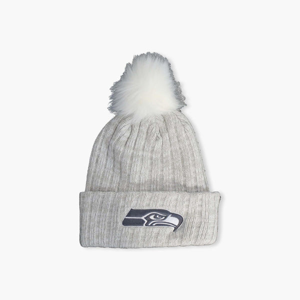 Seattle Seahawks Women's Grey Koda Cuff Pom Beanie