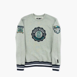 Seattle Mariners Heather Grey Crest Crewneck