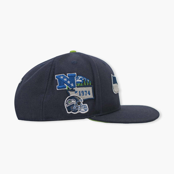 Seattle Seahawks Heritage Dual Patch Wool Snapback