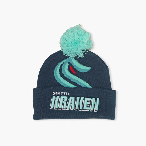 Seattle Kraken Punch Out Cuff Pom Beanie