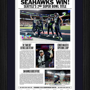 Seattle Seahawks Super Bowl LX Champions Front Page News Bronze Coin Photo Mint