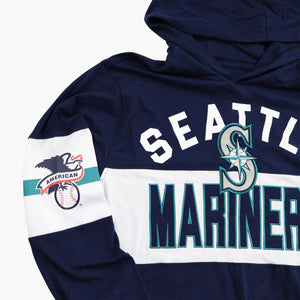 Seattle Mariners Navy Stripe Lightweight Hoodie
