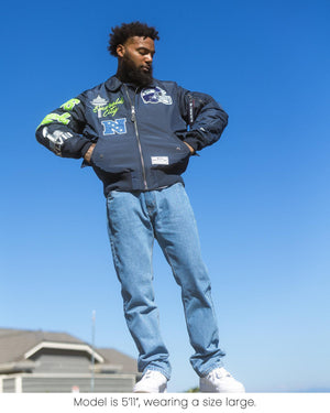 Seattle Seahawks New Era x Alpha Industries 2026 Navy Bomber Jacket