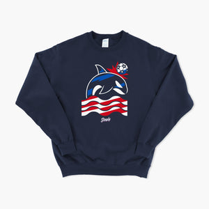 Wild Whale Stars and Stripes Navy Crewneck