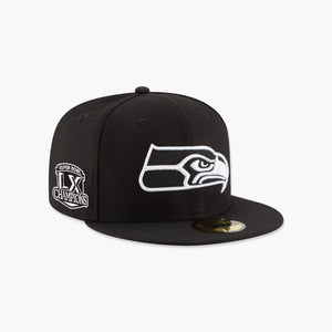 Seattle Seahawks Super Bowl LX Champions Side Patch Black/White Fitted Hat