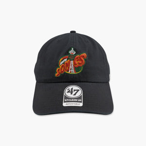 Seattle SuperSonics Black Space Needle Clean Up Adjustable Hat