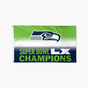 Seattle Seahawks Super Bowl LX Champions 3' x 5' Deluxe Flag